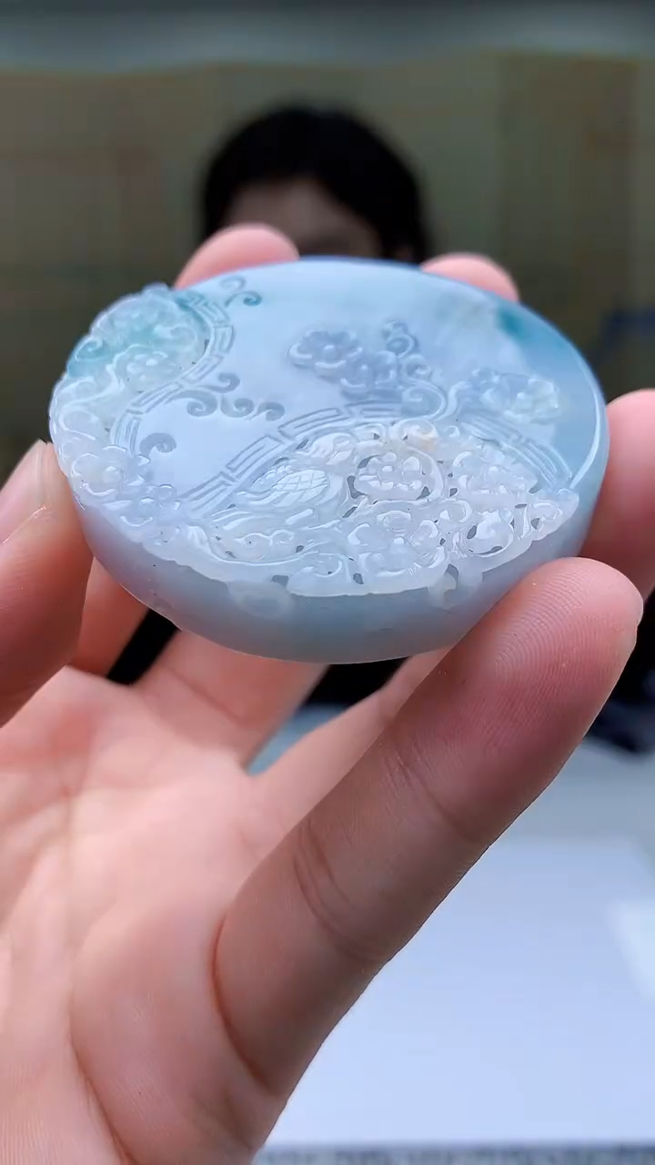 【闪购商品】定制翡翠未镶嵌4829bb-毛货挂件49