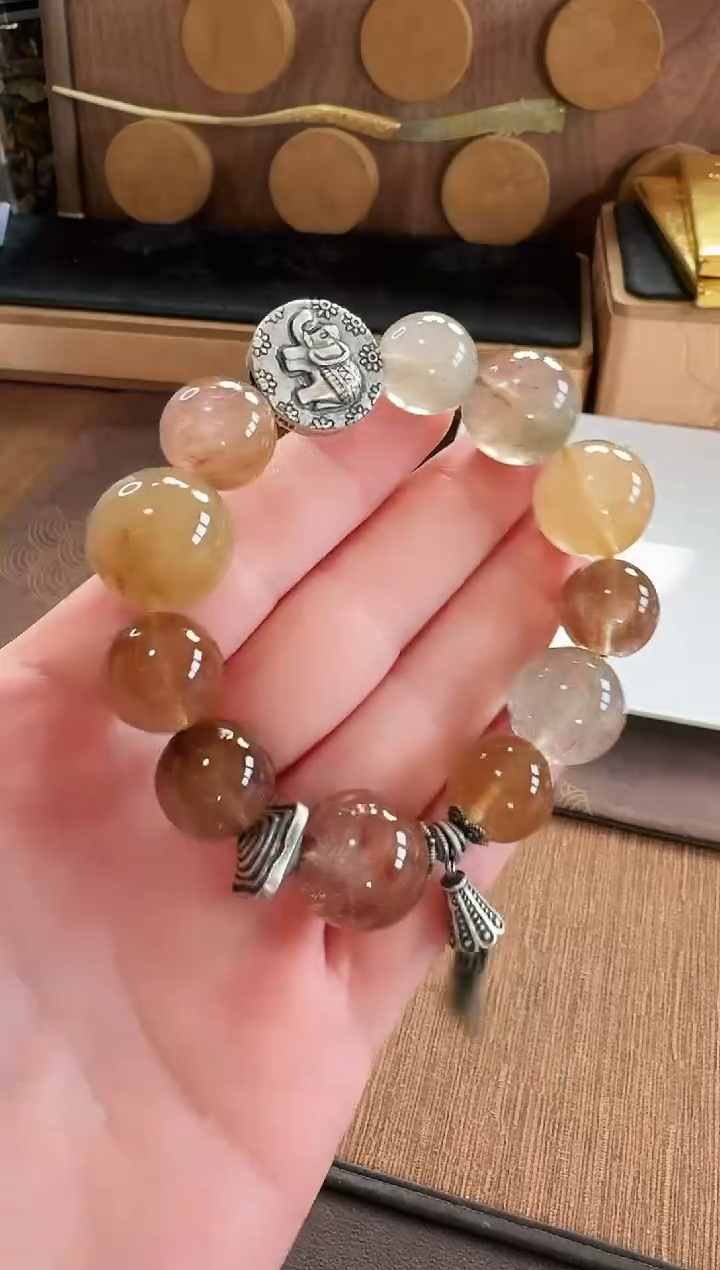 水晶手串银S925镶嵌手串