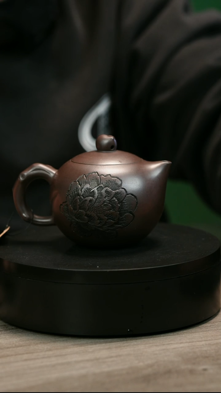 茶壶紫砂一**糊H1416蒋静明紫泥寿桃西施