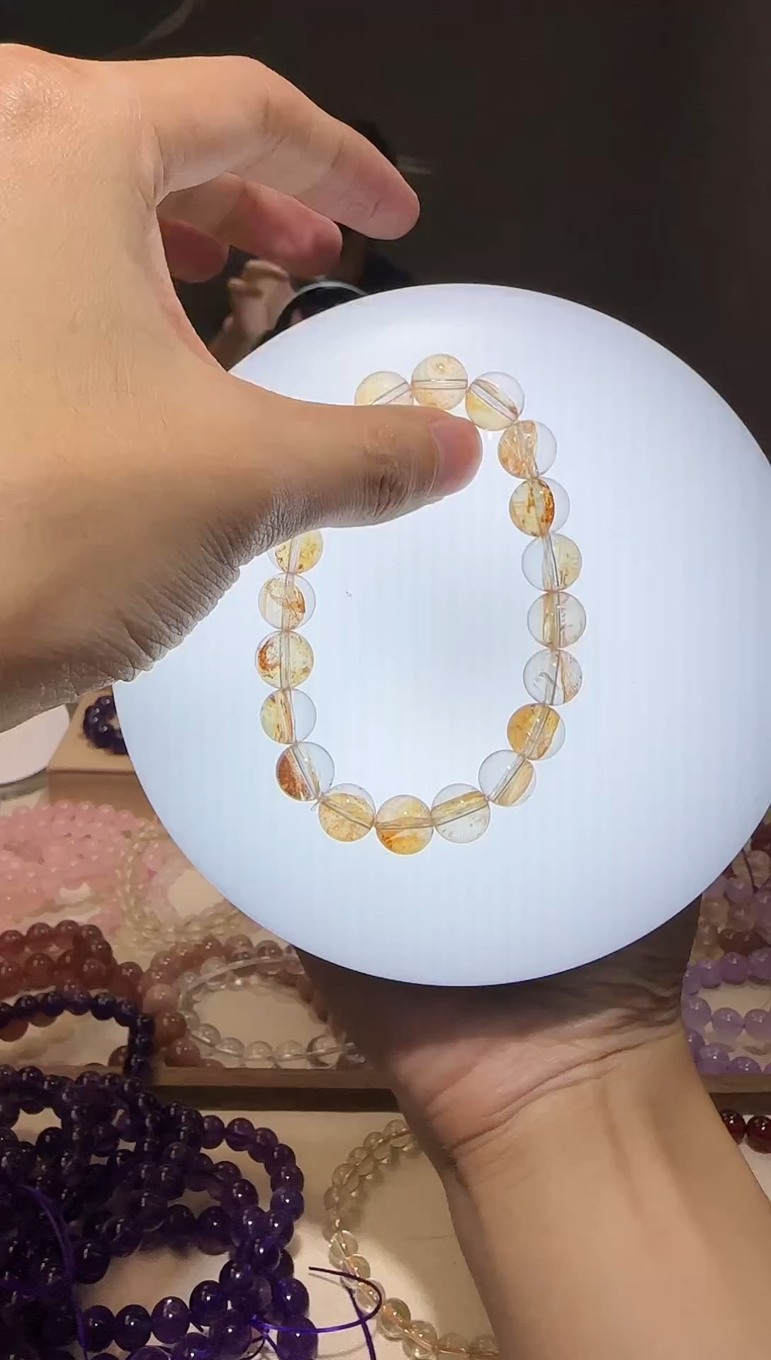 【闪购商品】水晶手链未镶嵌黄金胶花9+