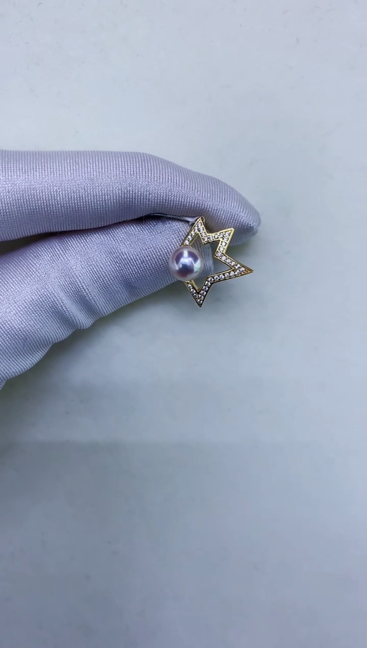 银S925镶嵌DA海水珍珠吊坠 X047