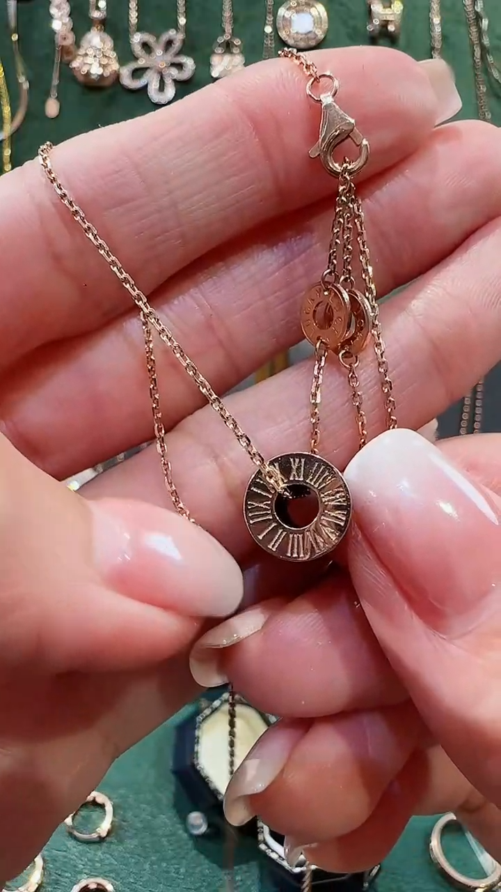 【闪购商品】玛瑙/玉髓套链18K金镶嵌18K金3饼路路通套链