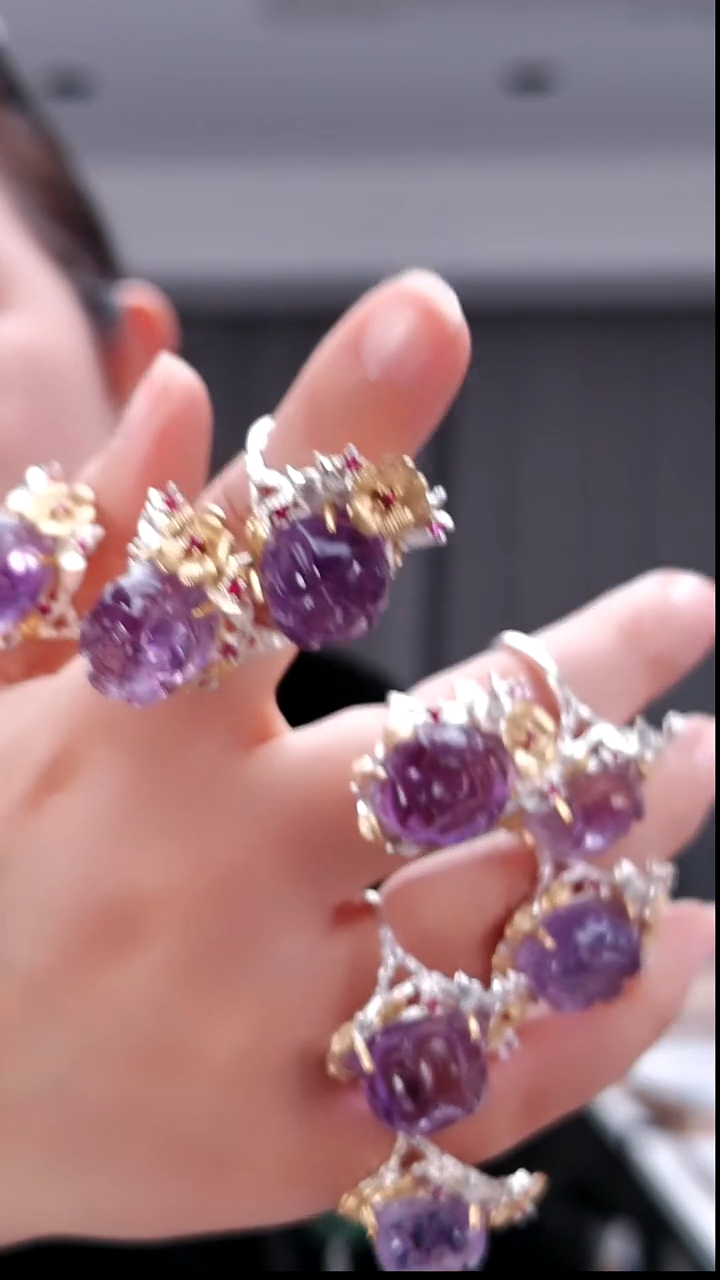 未镶嵌戒指水晶0767紫水戒指