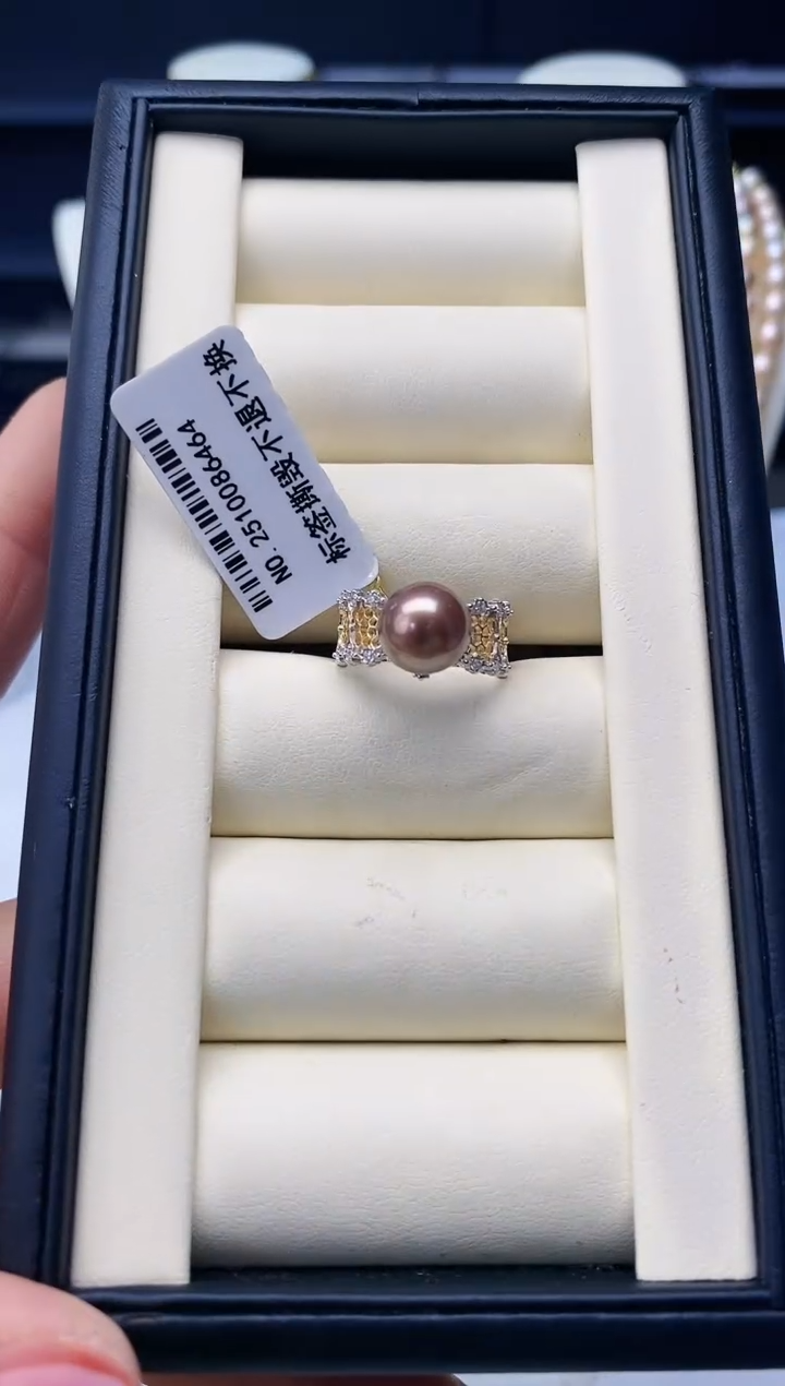 银S925镶嵌戒指淡水珍珠Y淡水戒指