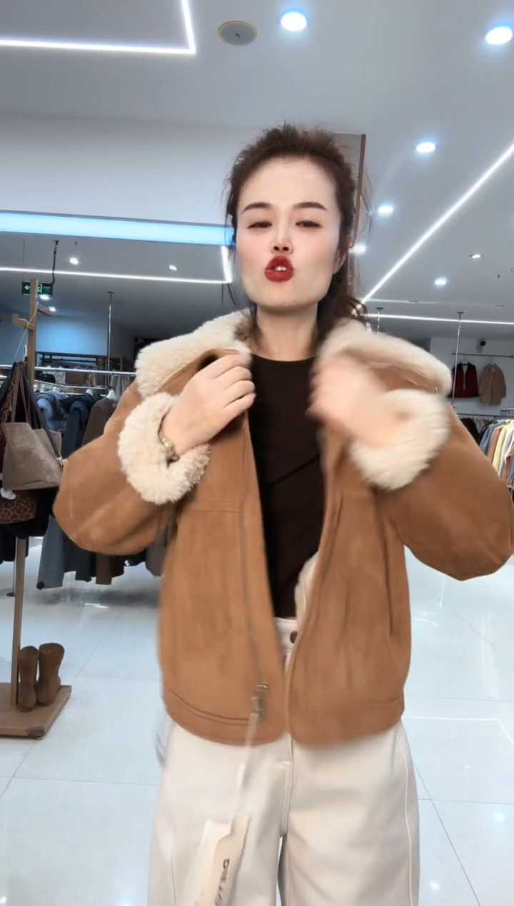 皮毛一体大牌时尚外套