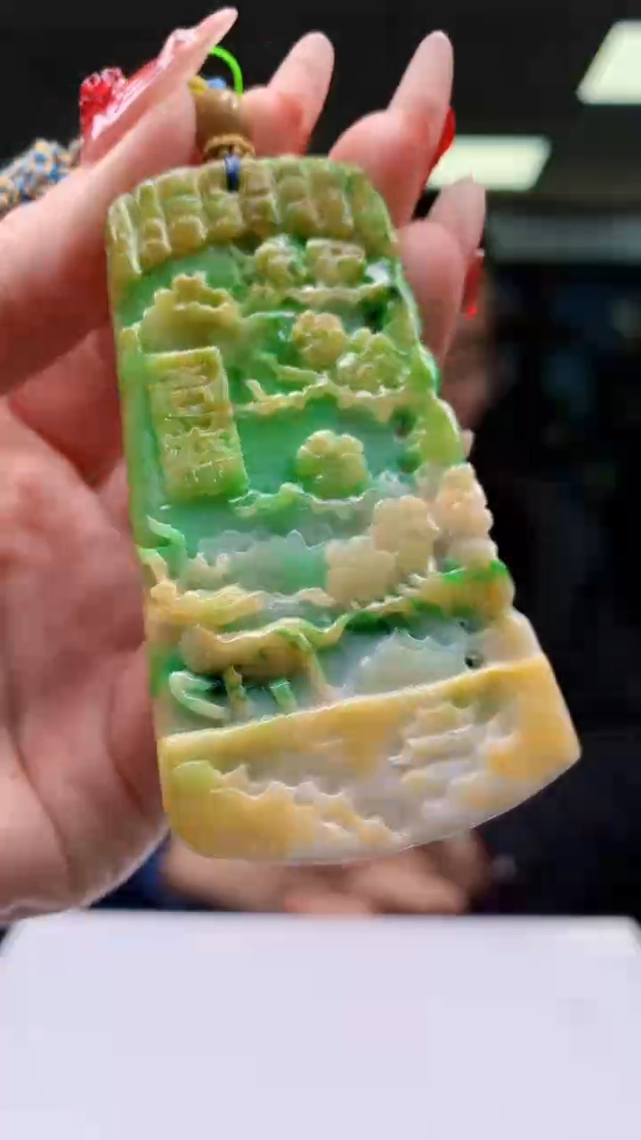 【闪购商品】定制翡翠未镶嵌1052ry-毛货挂件43