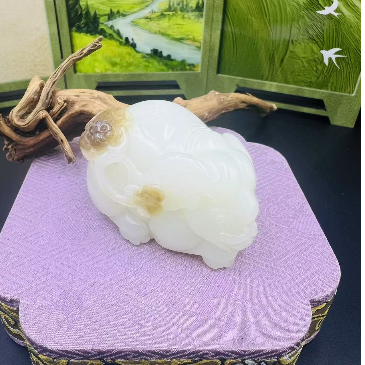和田玉且末糖白封侯拜相手把