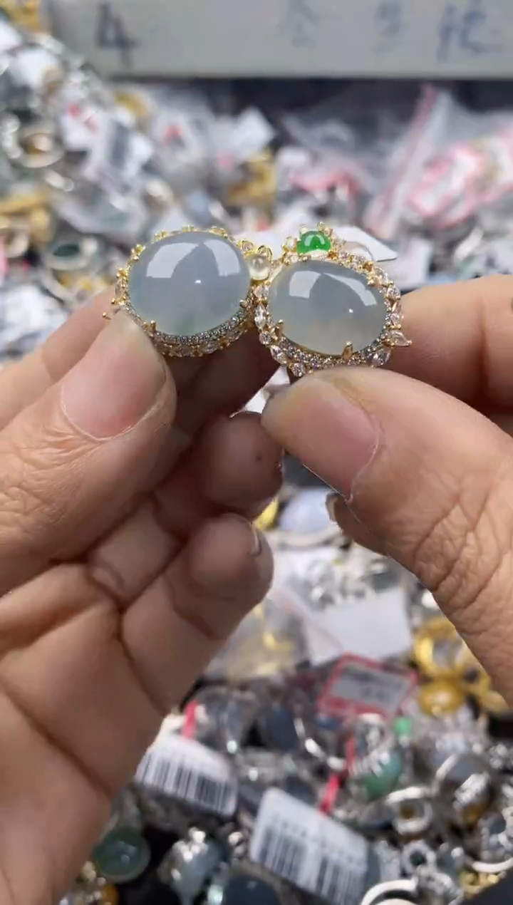 银S925镶嵌戒指翡翠999              3