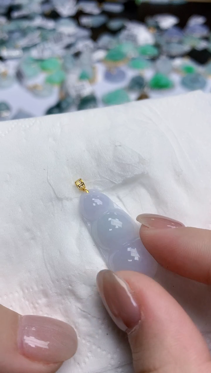 【闪购商品】翡翠颈饰18K金镶嵌天然缅甸翡翠A货