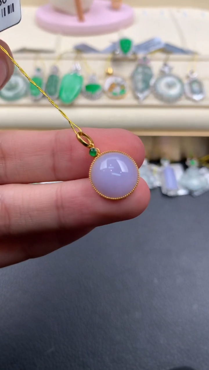 【闪购商品】翡翠颈饰18K金镶嵌A834