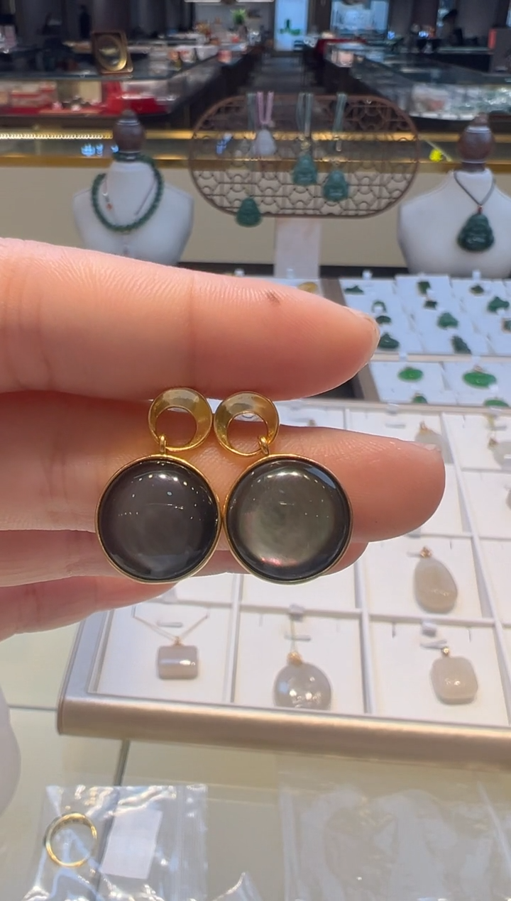 【闪购商品】贝壳（贝母）耳饰银S925镶嵌44