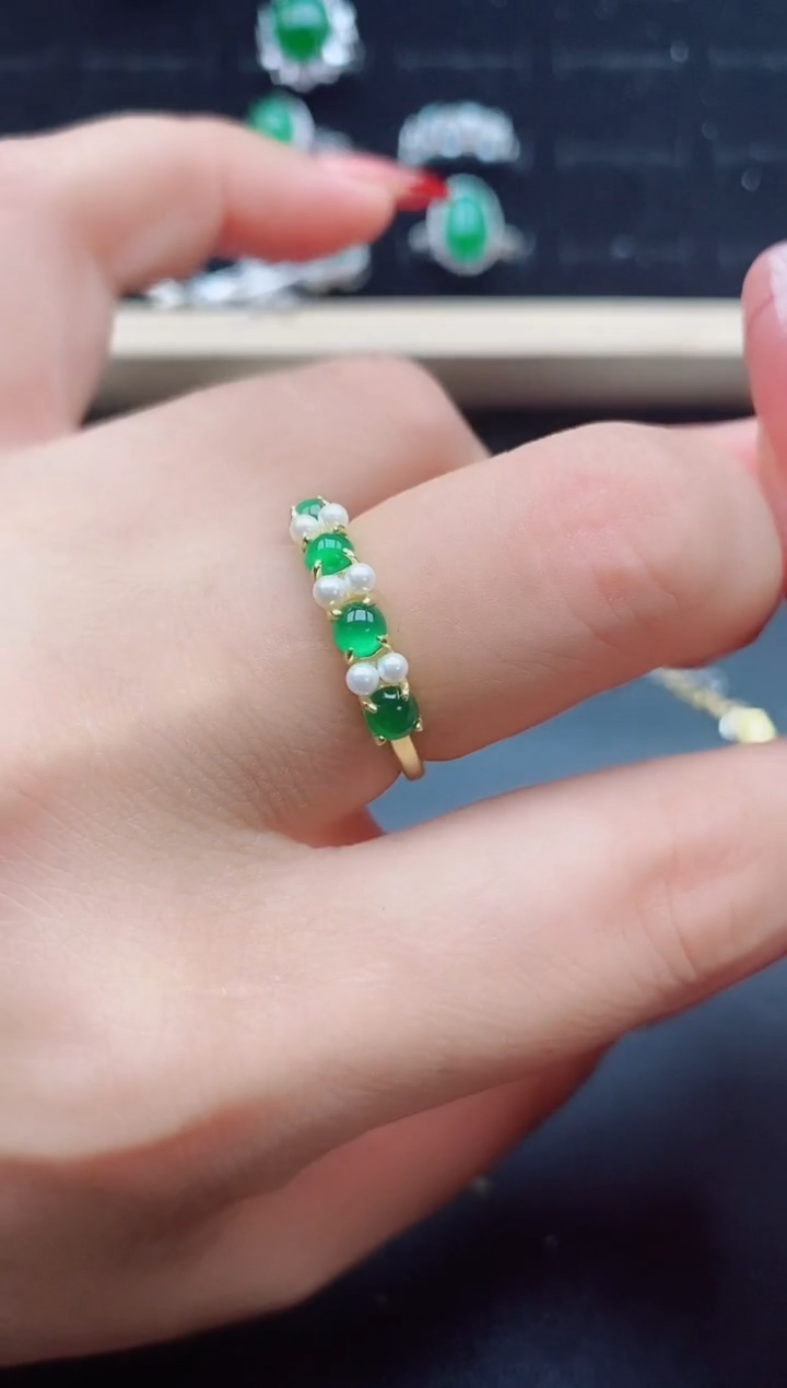 【闪购商品】翡翠戒指银S925镶嵌321312