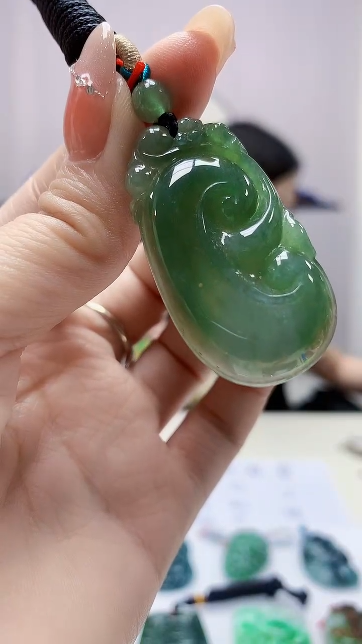 定制翡翠未镶嵌4852DD-毛货挂件26