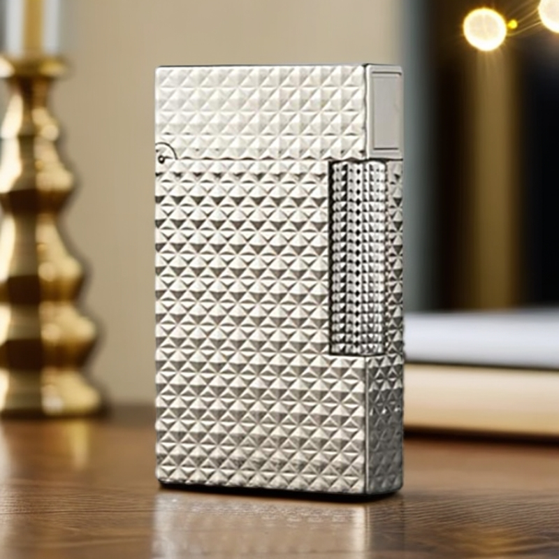 官方直营 法国都柏特朗声充气打火机黄铜高端商务送礼全菱形格