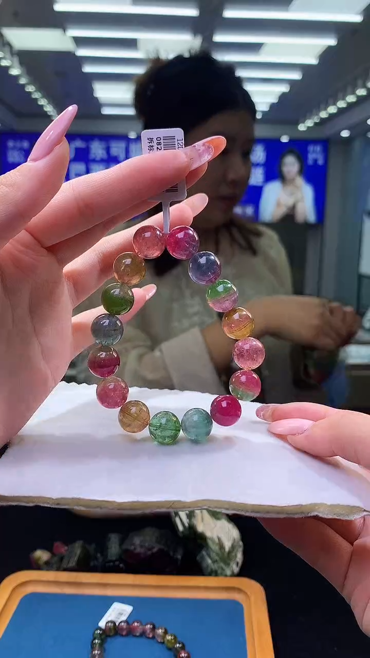 未镶嵌手链碧玺西瓜碧玺单圈12D