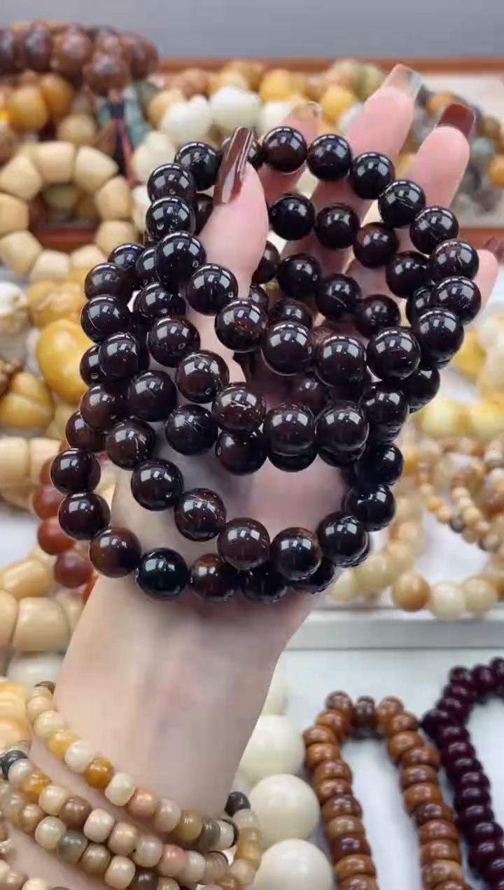 手串菩提根/象牙果v21紫金鼠圆珠12mm瑕疵不补