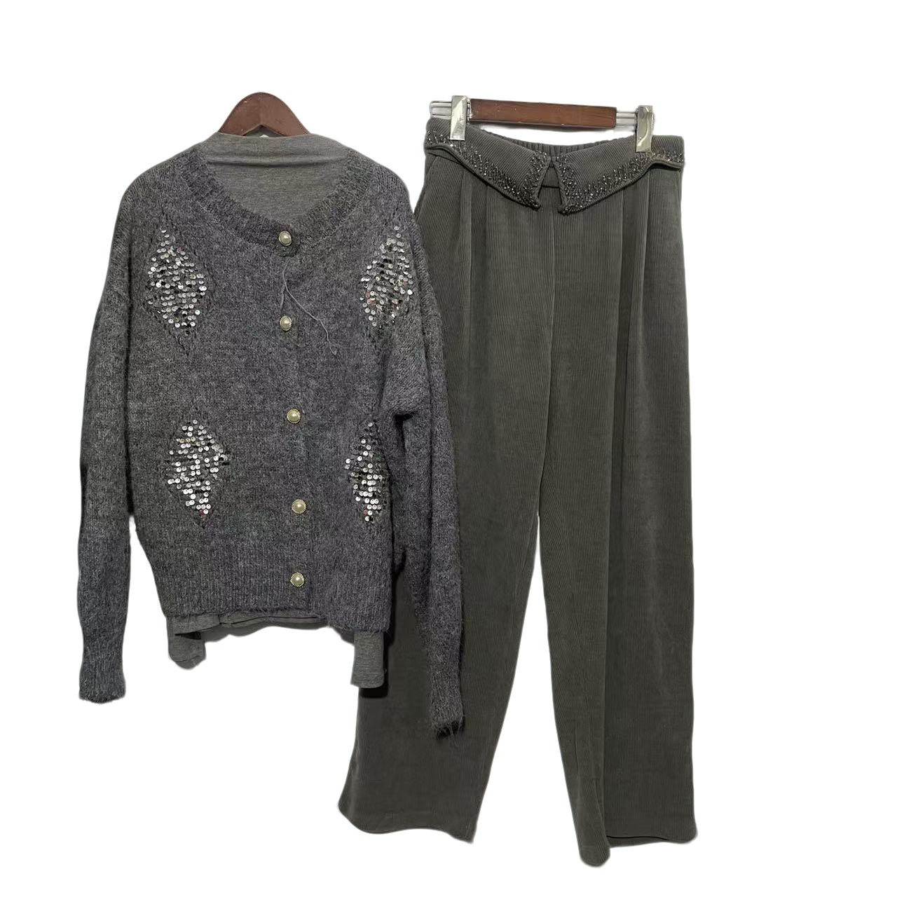 【毛衣套装】秋冬季新款长袖百搭套装休闲女装7515[YYJ]J