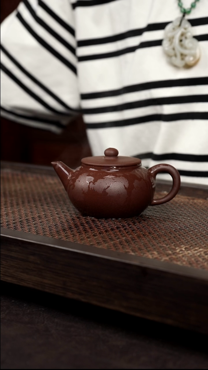 茶壶紫砂紫泥平盖水平