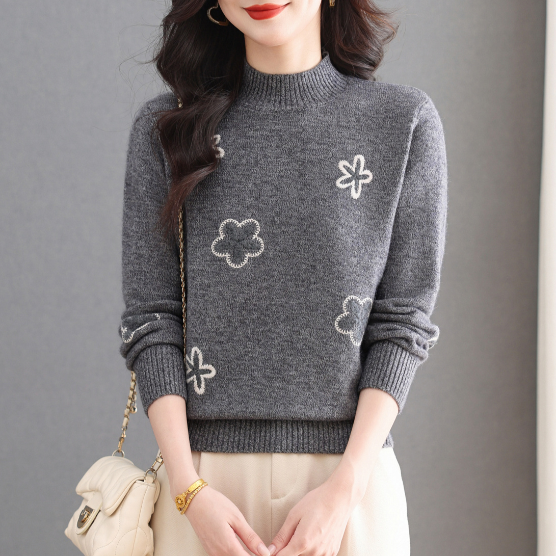 2025秋冬爆款新款时尚洋气百搭打底衫女装内搭毛衣上衣圆领长袖