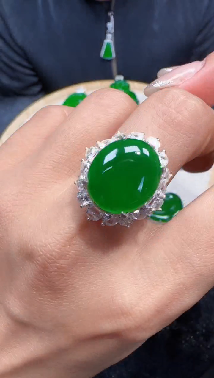 未镶嵌定制翡翠翡翠戒指158