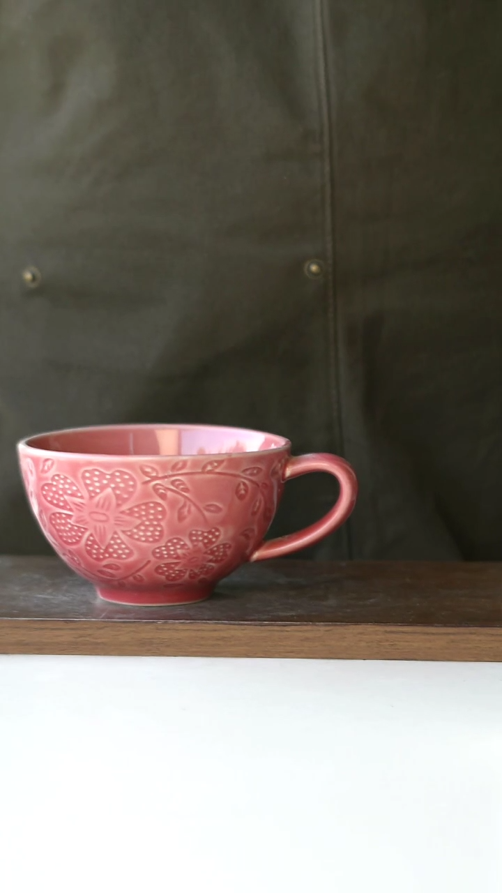 【闪购商品】陶瓷浮雕早餐杯微瑕@4-2@