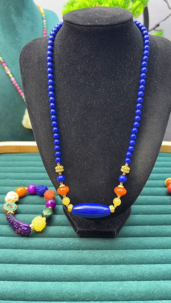 【闪购商品】青金石颈饰14K金镶嵌X378