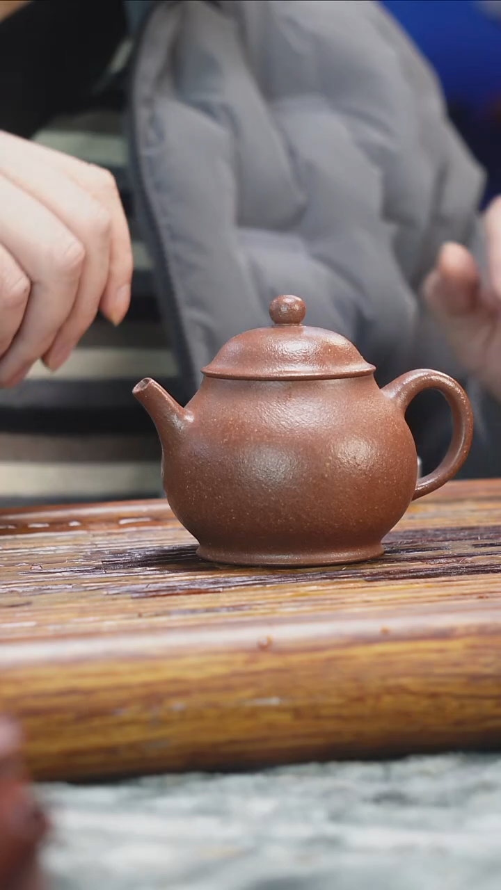 茶壶紫砂桃花泥光塑小潘壶