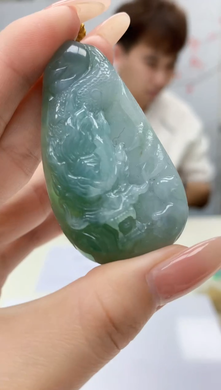 【闪购商品】定制翡翠未镶嵌4868jj-毛货挂件91