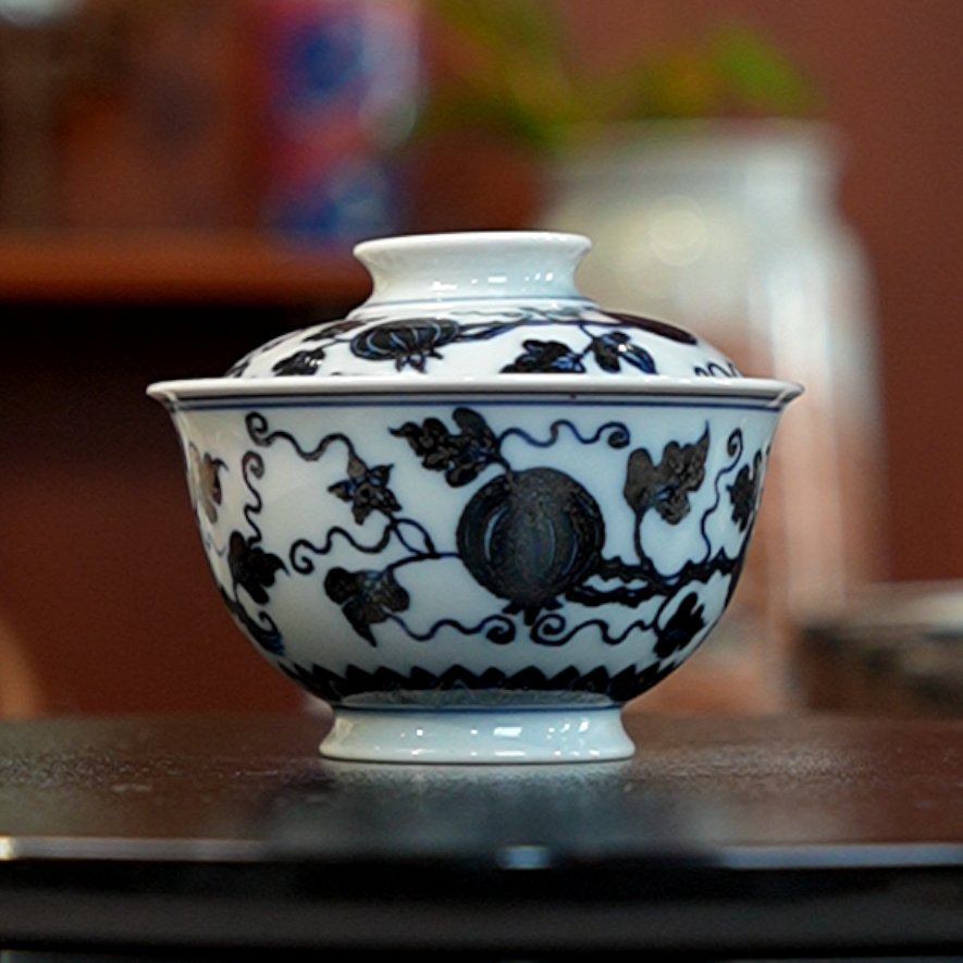 1.3/M482/甫生集/青花瓜碟盖碗