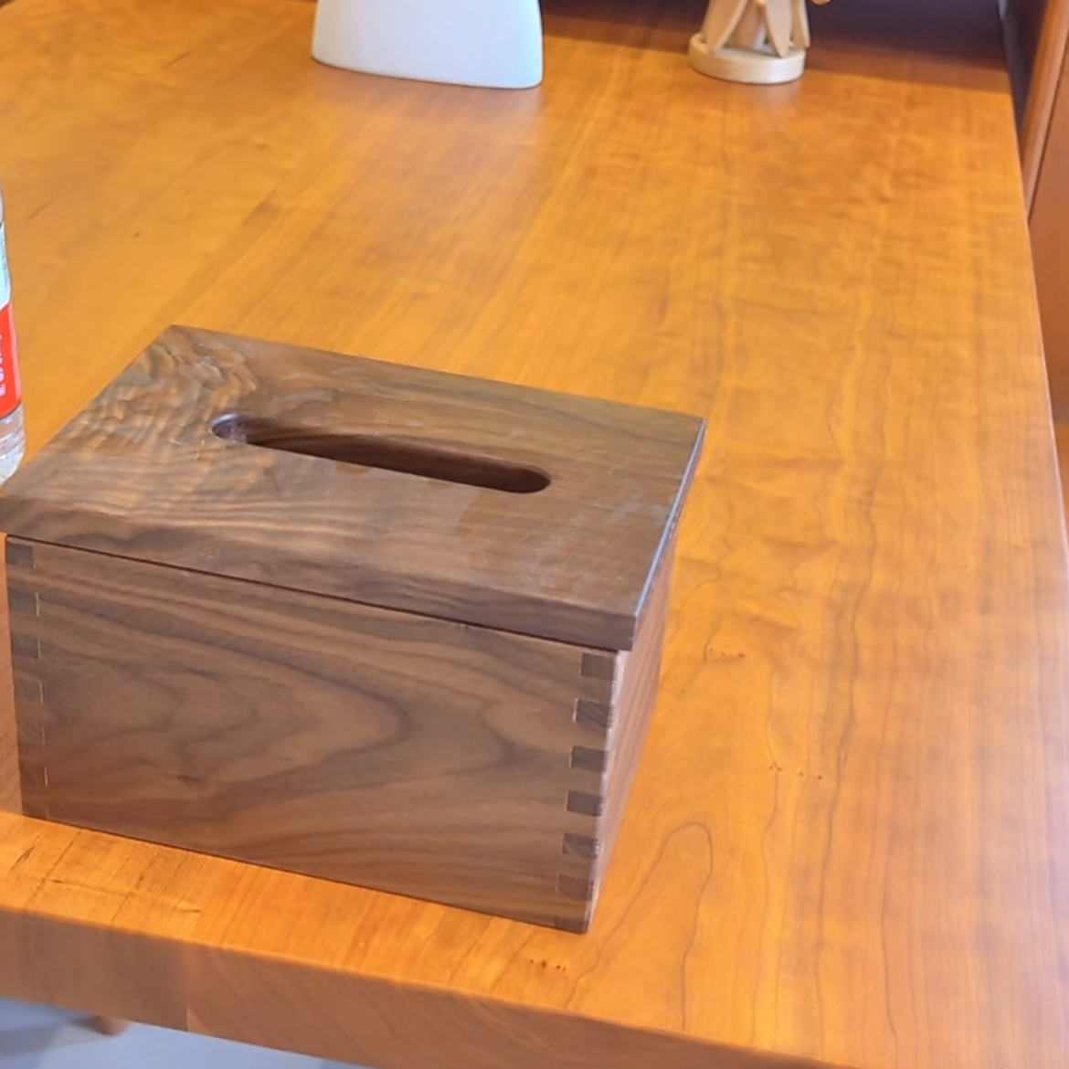 橡木黑胡桃木抽纸盒客厅创意长方形纸抽盒