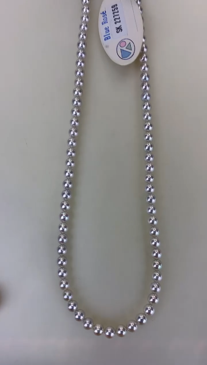 银S925镶嵌DA海水珍珠 GD010 5-5.5 blue rose串链带大证