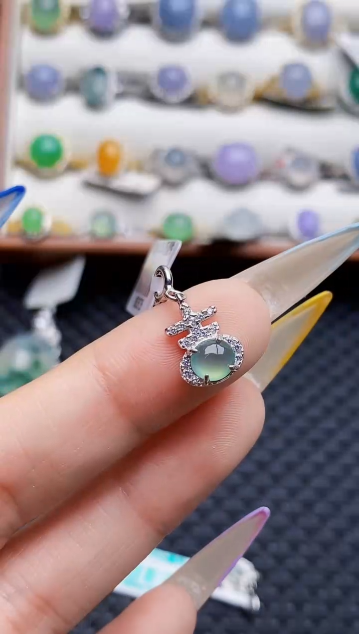 银S925镶嵌戒指翡翠6078