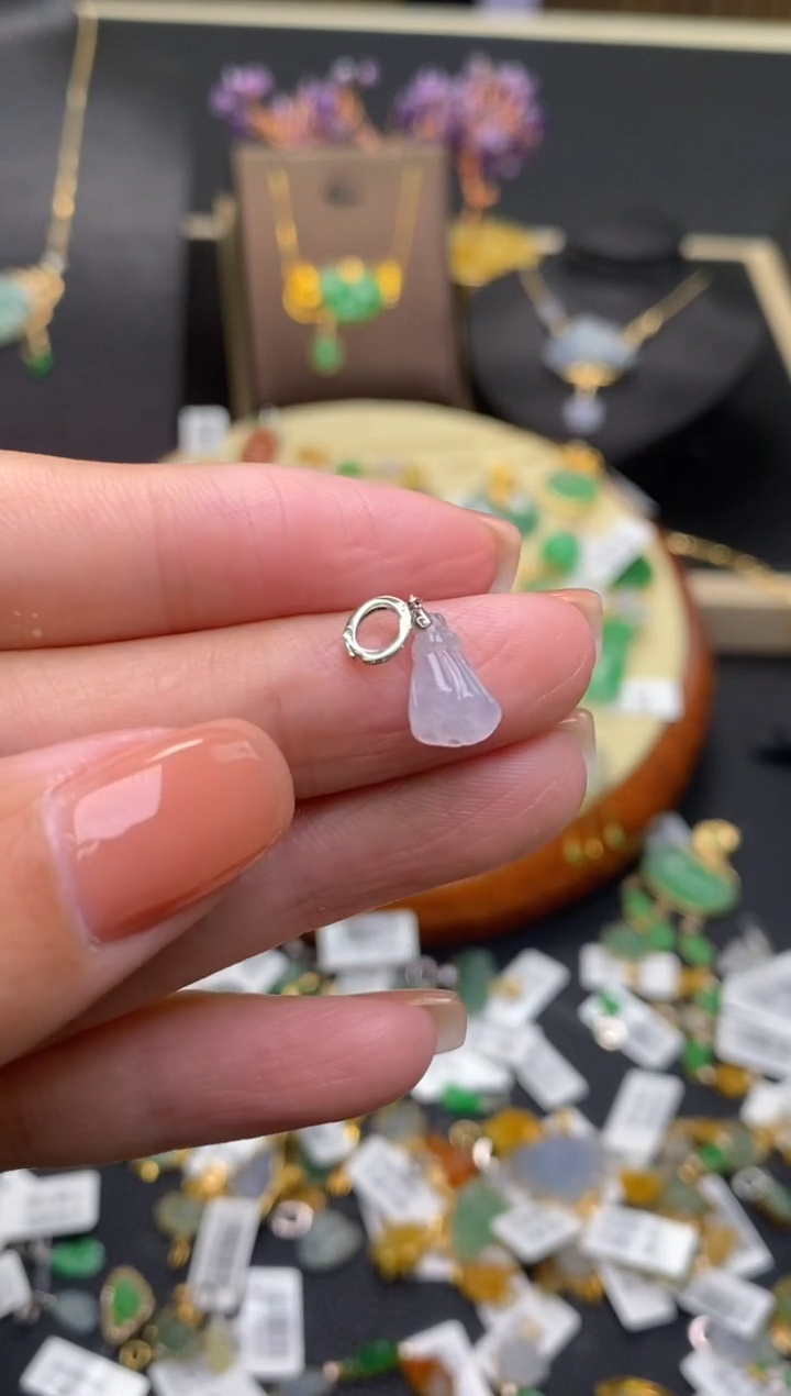 【闪购商品】翡翠18K金镶嵌颈饰净货17372