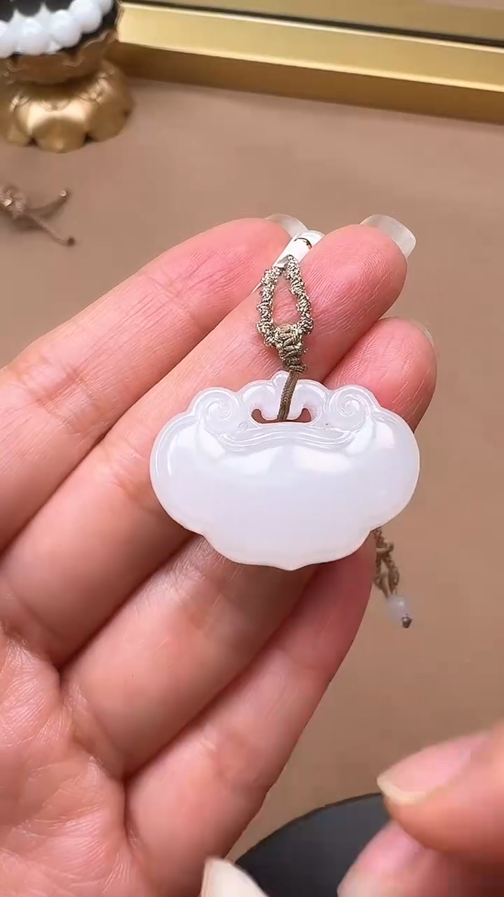 【闪购商品】和田玉吊坠未镶嵌1285如意锁