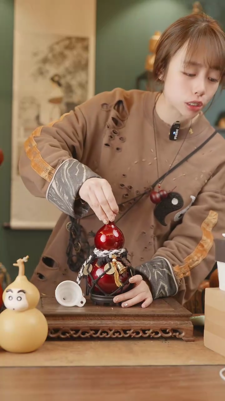 【闪购商品】189号精品天然大漆工艺防渗内胆酒葫芦~