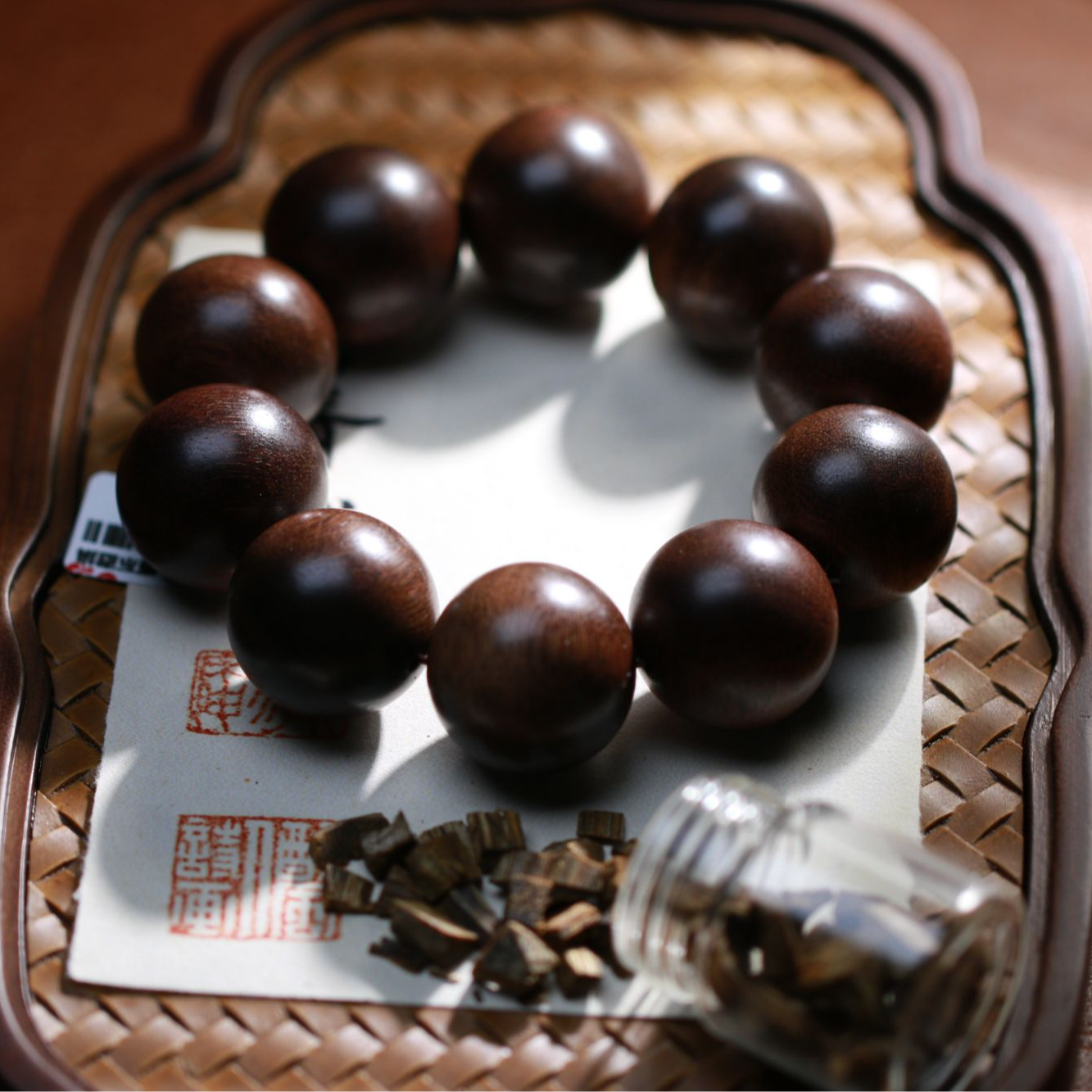 【曹总文玩】25mm留疤文玩沉香木串手串SJD014