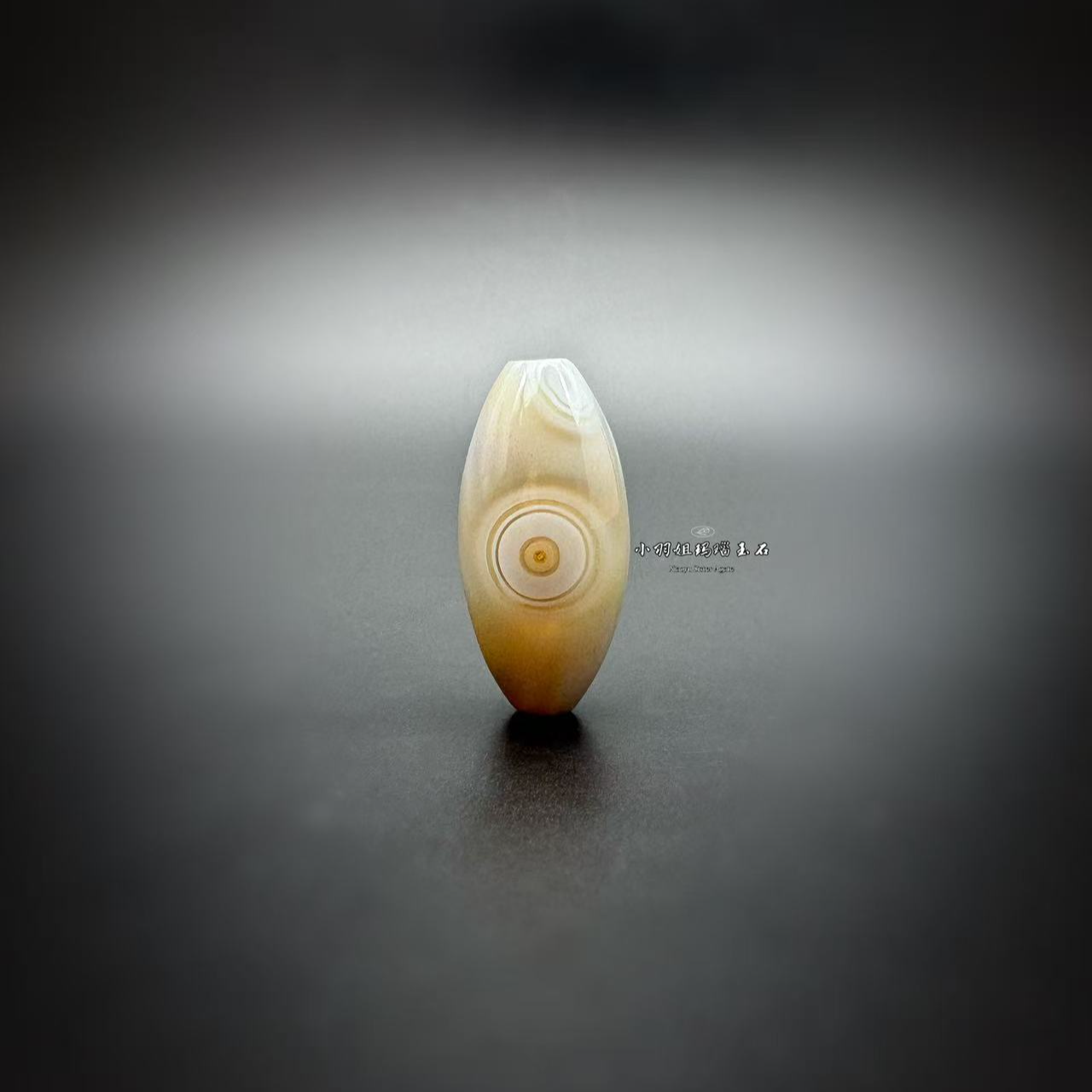 通眼缠丝玛瑙橄榄珠天然玛瑙 尺寸 28.7*14