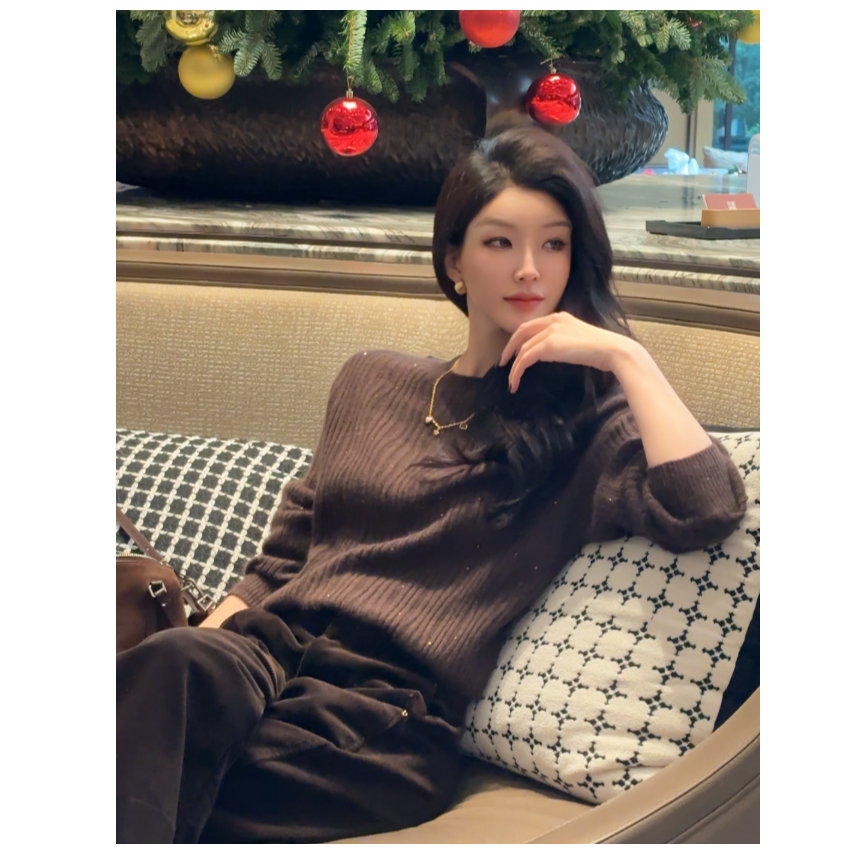 Tsuki 新款时尚休闲羊绒秋冬百搭圆领针织 BM892X05740
