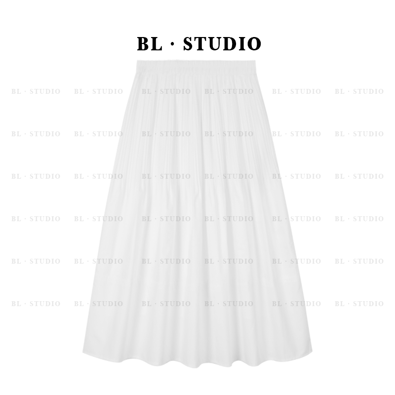 【贝贝】早春设计感高腰显瘦显高气质中长款半身裙BL-4086