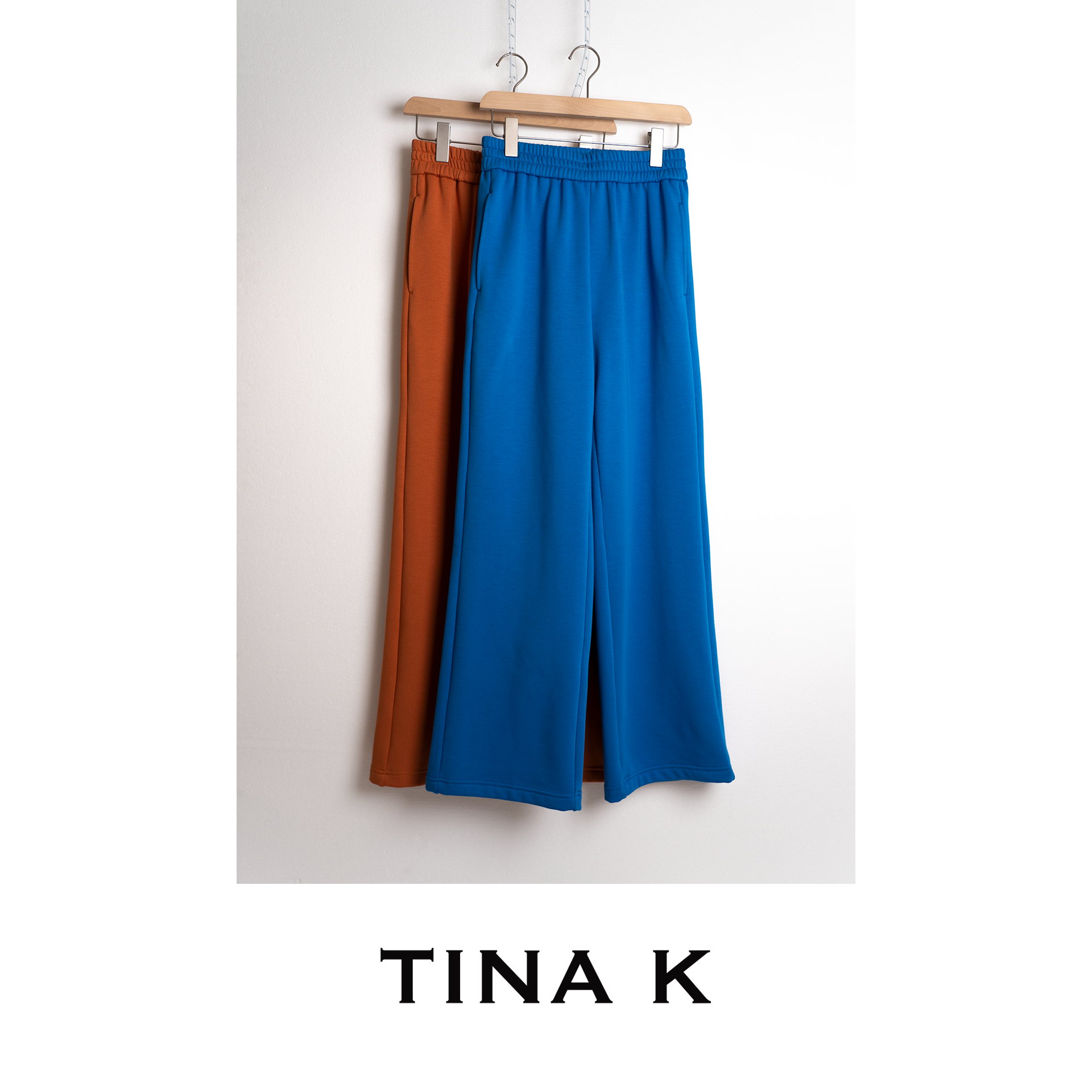 TinaK秋冬上新女士厚款长裤休闲百搭加绒垂感直筒裤KZ125498