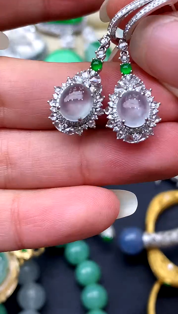 【闪购商品】翡翠耳饰18K金镶嵌556-中国好珍宝