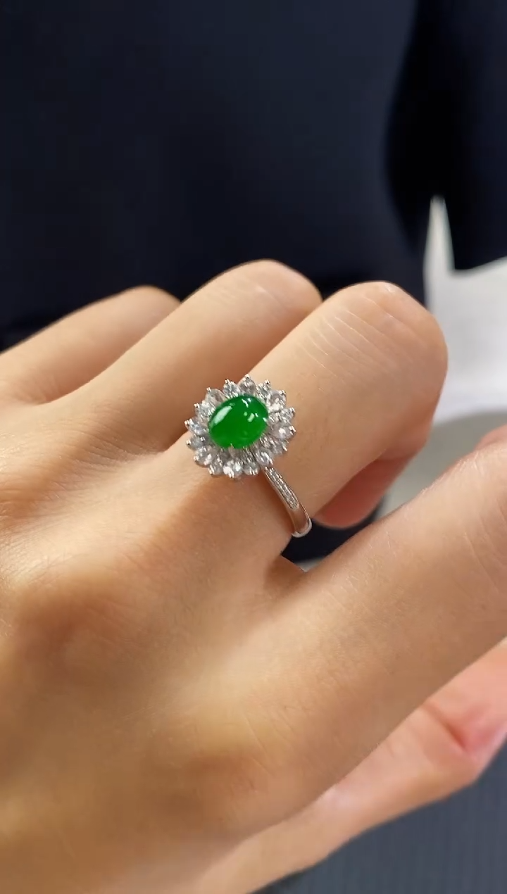 【闪购商品】翡翠戒指18K金镶嵌特价福利戒圈