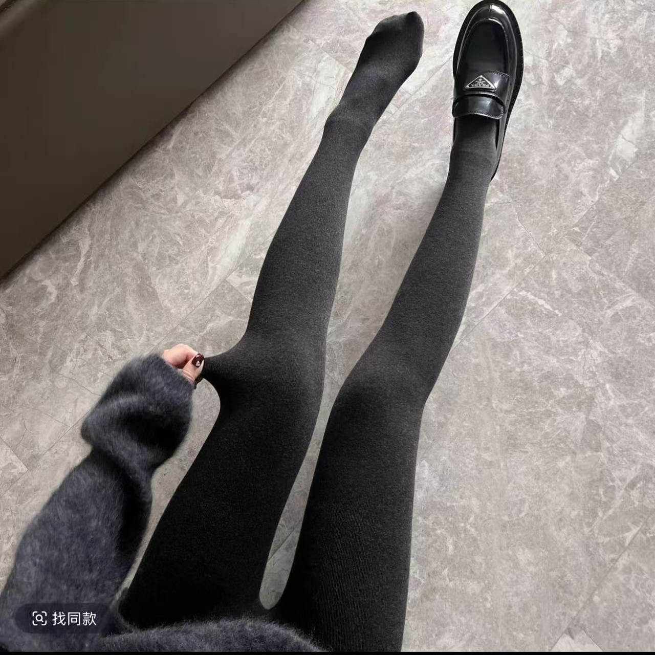 贝姐同款【380克加绒连脚踩脚打底裤】秋冬竖条纹打底连裤袜25