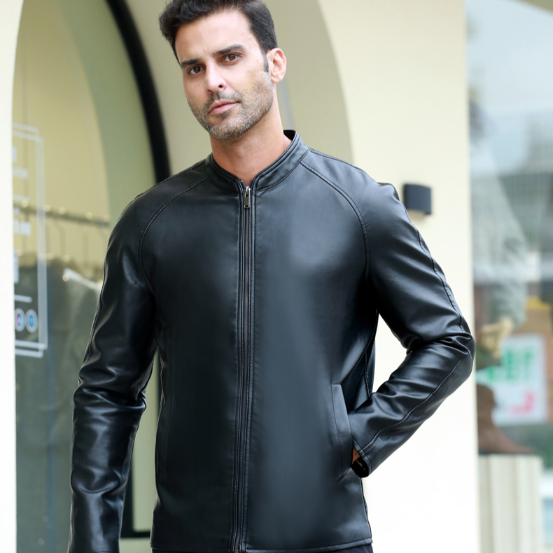 2025年新款男士皮夹克薄款-A046