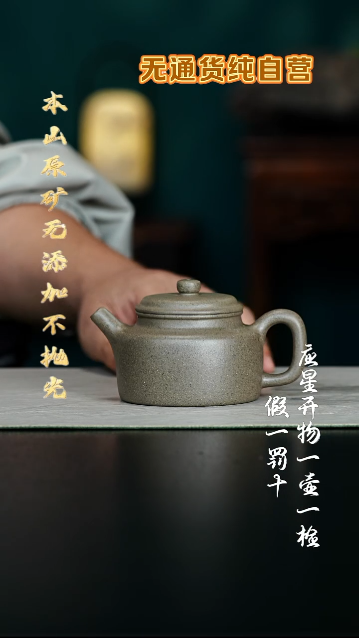 茶壶紫砂青降坡 德钟