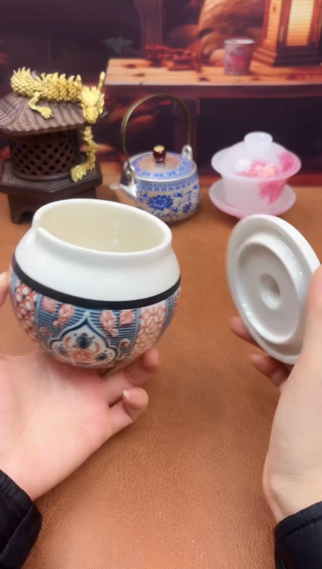 陶瓷茶具摆件旅行套组