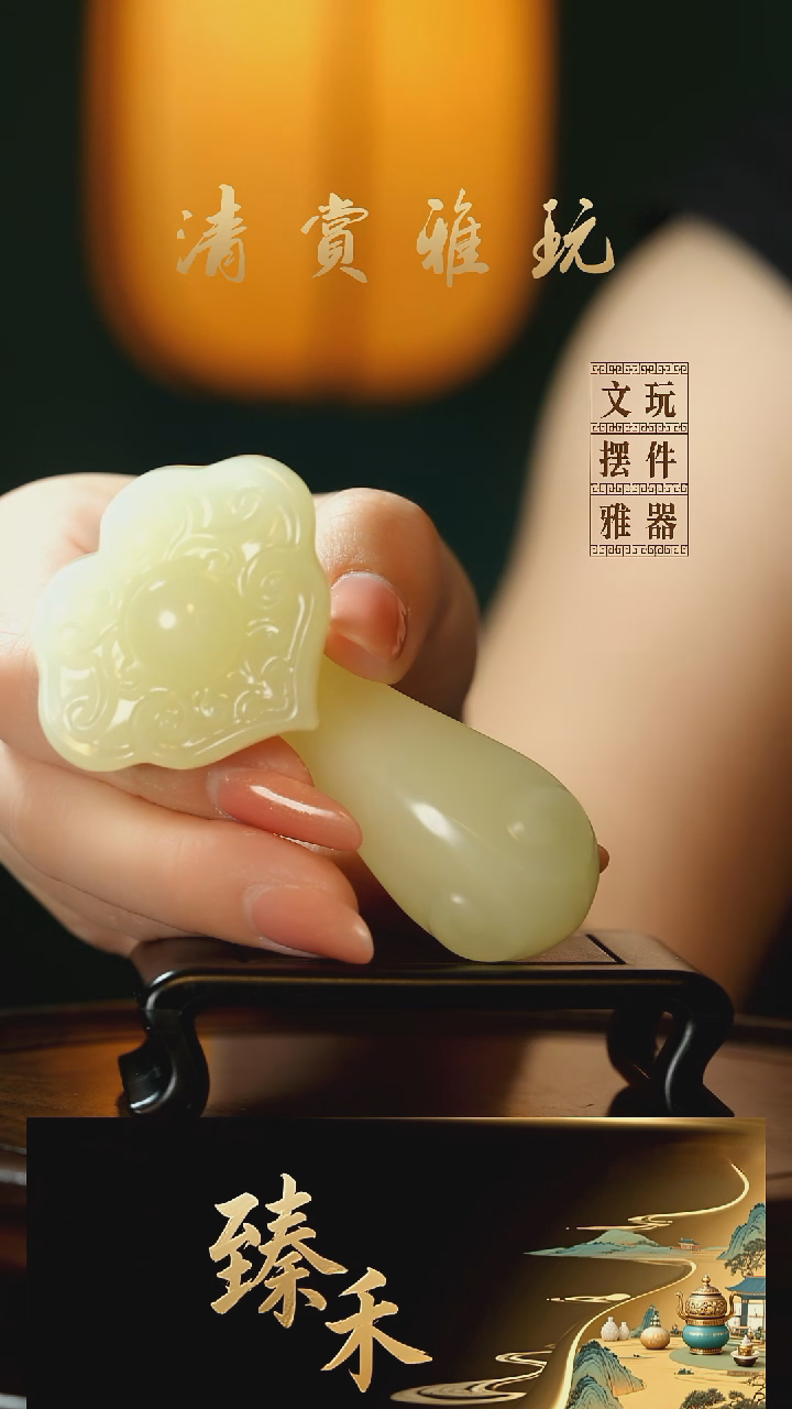 玉《平安如意》手把件摆件