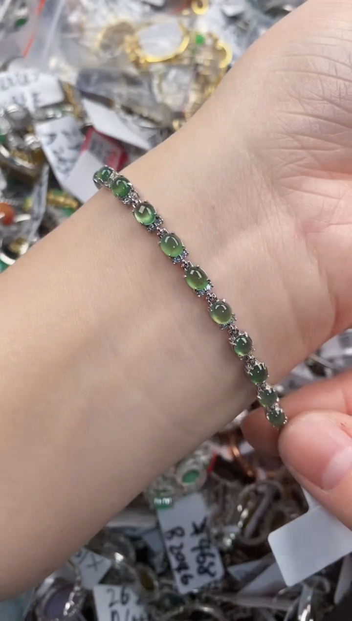 银S925镶嵌戒指翡翠222       2