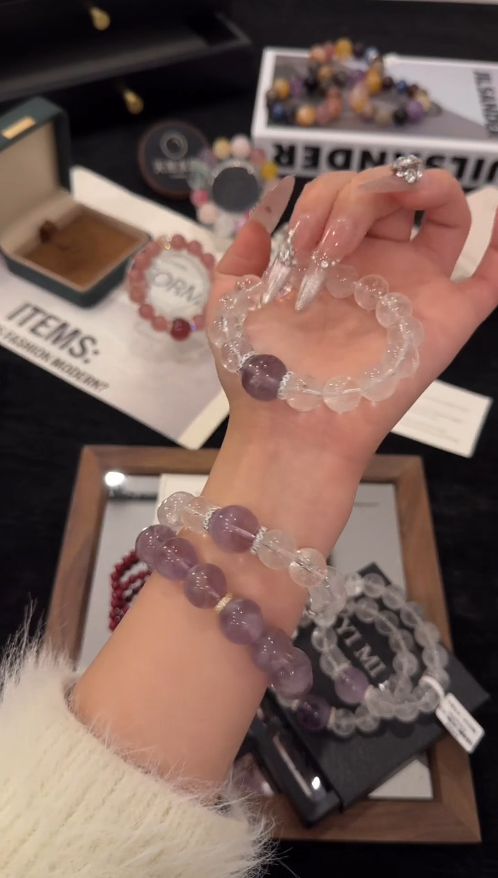 合金手链水晶碎钻紫葡萄x3567