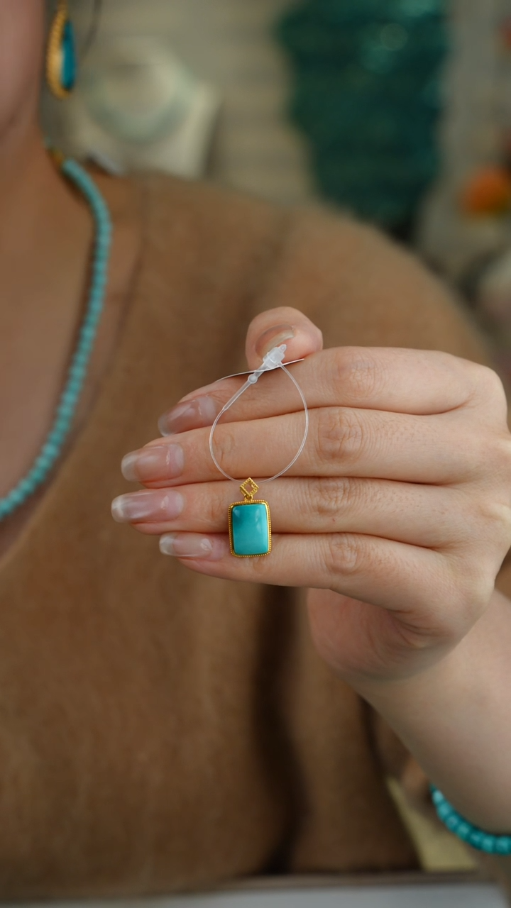 【闪购商品】绿松石吊坠(不含链)18K金镶嵌1